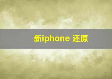 新iphone 还原